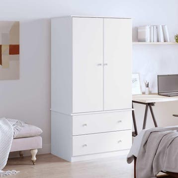 vidaXL Kledingkast ALTA 90x55x170 cm massief grenenhout wit, Verzenden, Nieuw
