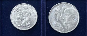 Tsjecho-Slowakije. 10 Korun / 25 Korun 1955-1965 (Zonder