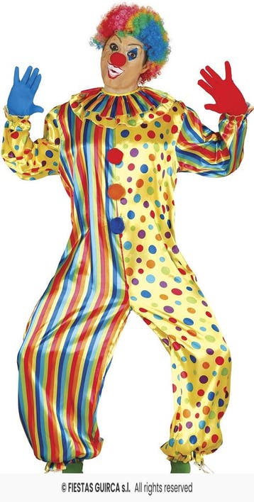 Gekleurde Clown Jumpsuit volwassen, Ophalen of Verzenden, Nieuw