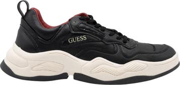 Guess Bassano Heren Sneakers - Zwart - Maat 45, Verzenden, Nieuw