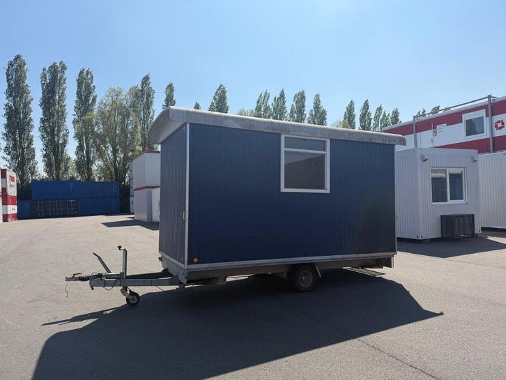 Schaftwagen 4 x 2 meter  | geremd | vaste banken, Doe-het-zelf en Verbouw, Bouwketen en Schaftketen, Gebruikt