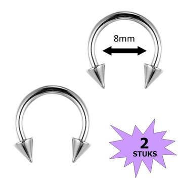 Fako Bijoux - Circular Barbell Piercing - Hoefijzer Spike -, Verzenden, Nieuw