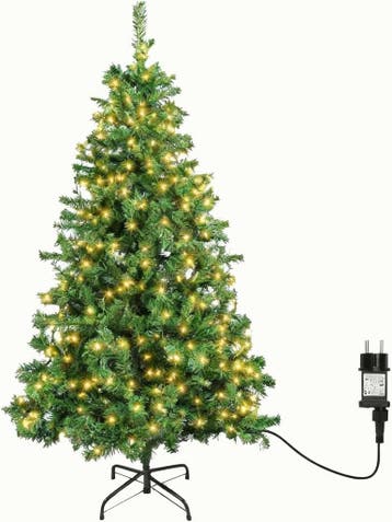 Kerstboom met verlichting - Kunstkerstboom - 210 cm - Met st, Diversen, Verzenden, Zo goed als nieuw
