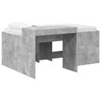 vidaXL Hoge Bed Frame met Bureau voor Kinderen Betongrijs, Huis en Inrichting, Verzenden, Nieuw, Hout