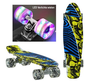 Sajan - Skateboard - LED Verlichting - Penny board -, Verzenden, Nieuw, Skateboard