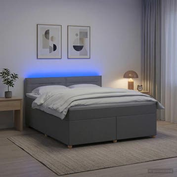 vidaXL Boxspringbed met matras Lichtgrijs 140 x 200 cm Stof, Verzenden, Nieuw