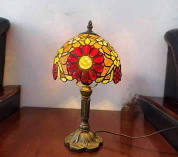 Lamp - Glas - Tiffany-stijl bloemige lamp