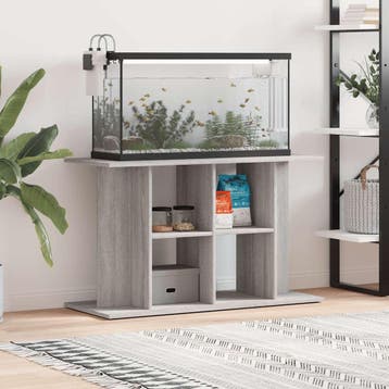 vidaXL Aquariumstandaard 100x40x60 cm bewerkt hout grijs, Verzenden, Nieuw
