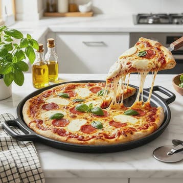 Gietijzeren Pizza Pan met Anti-aanbaklaag - Plat Bodem, Gesc, Verzenden, Nieuw