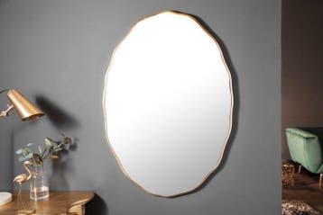 Elegante wandspiegel ELEGANCIA 100cm goud ovaal design -, Huis en Inrichting, Woonaccessoires | Spiegels, Ophalen of Verzenden