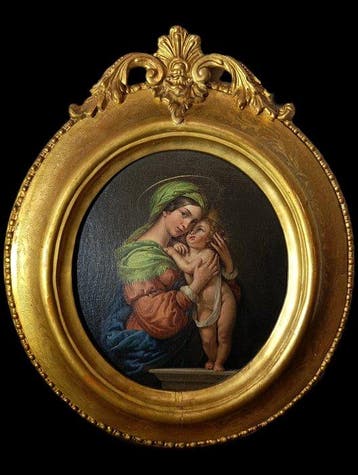 Italiaanse school (XIX) - Madonna col bambino, Antiek en Kunst