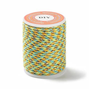 1 rol Metallic gevlochten koord – katoen/polyester mix –, Ophalen of Verzenden, Nieuw, Kraal