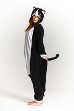 Onesie Zwarte Kat Pak XS-S Poezenpak Kostuum Zwart 152 158 D, Carnaval, Nieuw, Ophalen of Verzenden, Kleding