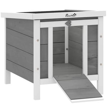 Klein Dierenhok Klein Dierenhuis Met Helling Hout Grijs, Verzenden, Nieuw