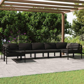 vidaXL 7-delige Loungeset met kussens aluminium, Verzenden, Nieuw, Aluminium, Loungeset