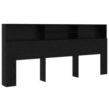 vidaXL Hoofdeinde kas Zwart Eiken Bewerkt hout, Verzenden, Nieuw, Zwart, Hout