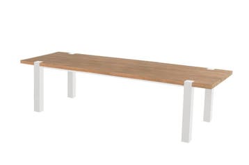 Hartman Esmee tuintafel wit met teak blad 280 x 100 cm SALE, Tuin en Terras, Tuinsets en Loungesets, Ophalen of Verzenden, Nieuw
