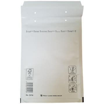 100 Luchtkussenenveloppen D/14 180x265mm wit Filmar Classic, Verzenden, Nieuw in verpakking