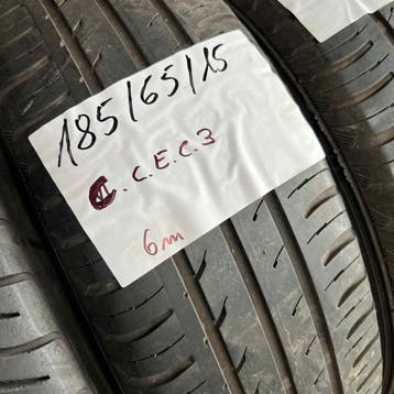 2 x Continental EcoContact 3 185-65-15 Zomerbanden 6mm, Auto-onderdelen, Banden en Velgen, Gebruikt, 15 inch, Band(en), Personenwagen