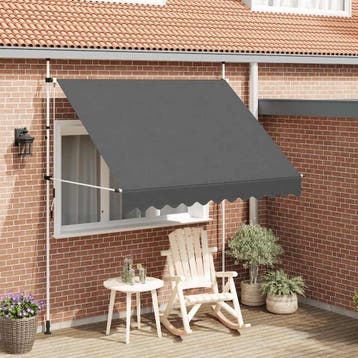 vidaXL Luifel handmatig uittrekbaar 250 cm antraciet, Verzenden, Nieuw