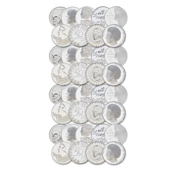 100 zilveren 50 gulden muntstukken, Postzegels en Munten, Verzenden