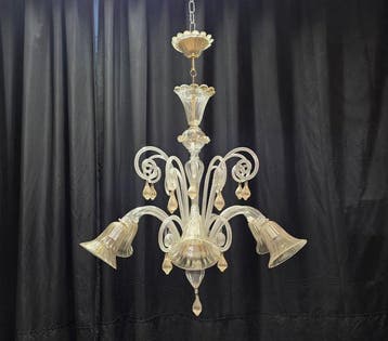 Kroonluchter - bedel - Muranoglas - 6 lichten