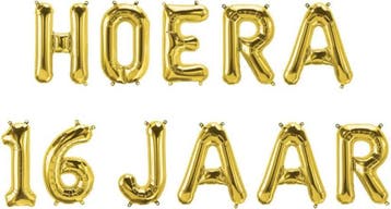 16 & Fabolous set met diadeem en sjerp deLuxe zilver en goud, Verzenden, Nieuw, Versiering, Verjaardag