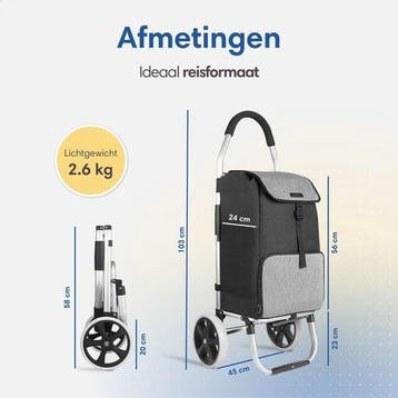 2dekans | Safe Life Boodschappentrolley met koelvak en haak, Ophalen of Verzenden, Zo goed als nieuw