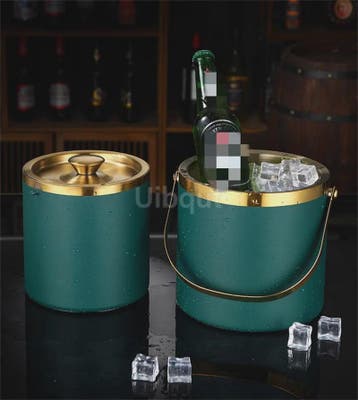 Dubbelwandige RVS IJsemmer met Deksel - 2L/3L - Draagbaar &, Verzenden, Nieuw