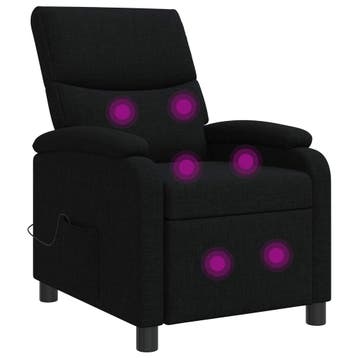 vidaXL Massage Recliner Zwart Stof, Verzenden, Nieuw