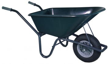 Klus-, Tuinkruiwagen - Gem. gel. - 100L - Gecoat - Groen, Eenwielig, Verzenden, Nieuw, Handmatig