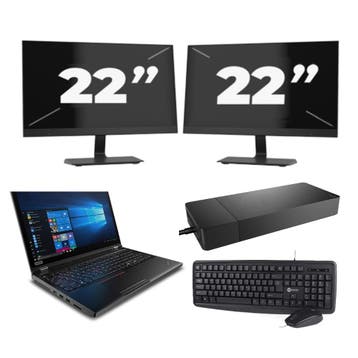 Lenovo ThinkPad P53 -   i7-9e  8GB  - 256GB  + 2x 22 inch, Computers en Software, Windows Laptops, Verzenden, Refurbished, 9e Generatie