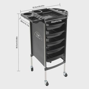 Mobiele Salon Trolley met 5 Lades, Top Opbergruimte en Vergr