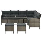 Loungeset Manacor - Grijs - Incl. Kussens, Tuin en Terras, Tuinsets en Loungesets, Verzenden, Nieuw