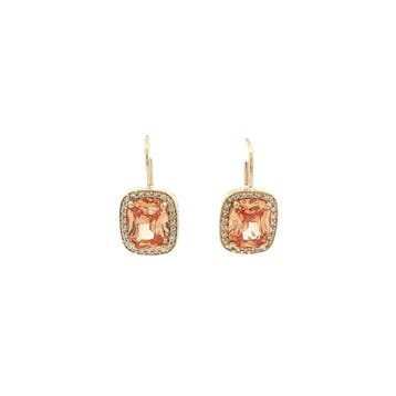 Gouden oorhangers met zirkonia van Blush 14 karaat, Sieraden, Tassen en Uiterlijk, Oorbellen, Verzenden, Zo goed als nieuw, Goud