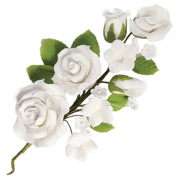 Culpitt Suikerbloem Witte Rozen 14,5cm, Verzenden, Nieuw