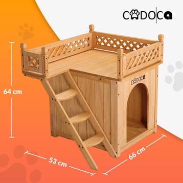 Kattenhuis Bruin Hout FSC®-gecertificeerd 53,5x54,5x64,5cm, Verzenden, Nieuw