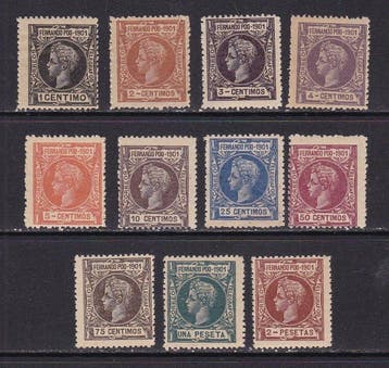 Fernando Poo 1901 - Alfonso XIII - Guinea - Onvolledige, Gestempeld