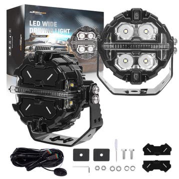 LED verstralers set 3,5 inch rond zwart 160W DRL 270 graden, Auto-onderdelen, Verzenden, Nieuw, Universele onderdelen