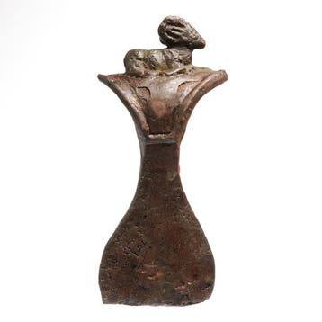 Mesopotamisch Brons Bijlkop met liggende ibex