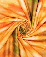 Viscose Jacquard Vervaagd Oranje/Groen, Nieuw, Groen