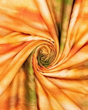 Viscose Jacquard Vervaagd Oranje/Groen, Hobby en Vrije tijd, Stoffen en Lappen, Groen, Nieuw