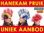 Hanekam pruiken in vele kleuren - Punk / Punker pruik kopen, Verzenden, Nieuw