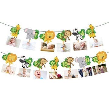 Milestone foto banner Jungle Animals, Ophalen of Verzenden, Nieuw, Versiering, Verjaardag