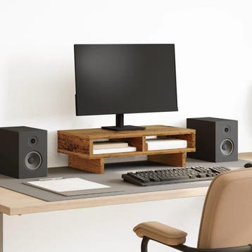 vidaXL Monitorstandaard 50x27x15 cm bewerkt hout oud, Verzenden, Nieuw
