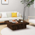 vidaXL Salontafel 90x90x28 cm bewerkt hout gerookt, 50 tot 100 cm, Verzenden, Nieuw, 50 tot 100 cm