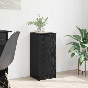 vidaXL Dressoir Zwart Eiken 30 x 30 x 70 cm Bewerkt hout, Huis en Inrichting, Verzenden, Nieuw, Overige houtsoorten, Minder dan 50 cm