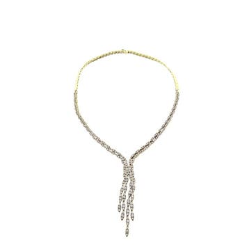 Gouden collier met diamanten; 8,13 ct. (Ketting), Gebruikt, Ophalen of Verzenden, Met edelsteen, Goud