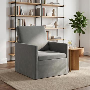 vidaXL Fauteuil Donkergrijs 70 x 81 x 82 cm fluweel, Huis en Inrichting, Eenpersoons, Verzenden, Nieuw, Minder dan 150 cm