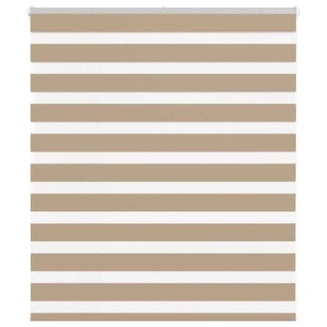 vidaXL Zebra Blind 125x100 cm stofbreedte 120,9 cm polyester, Verzenden, Nieuw, Bruin